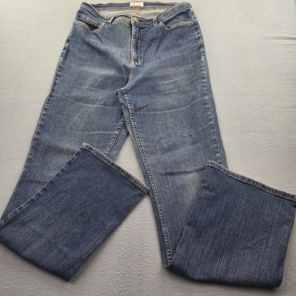 D&Co. Straight Jeans Womens W32 Blue Denim Regular Fit Streetwear Medium Washed